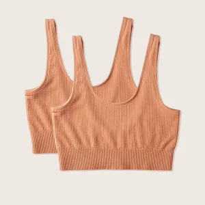 2-Pack Ribbad Sömlös Bambu-BH - Outlet