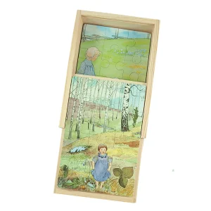 Fyra pussel i låda Elsa Beskow visor